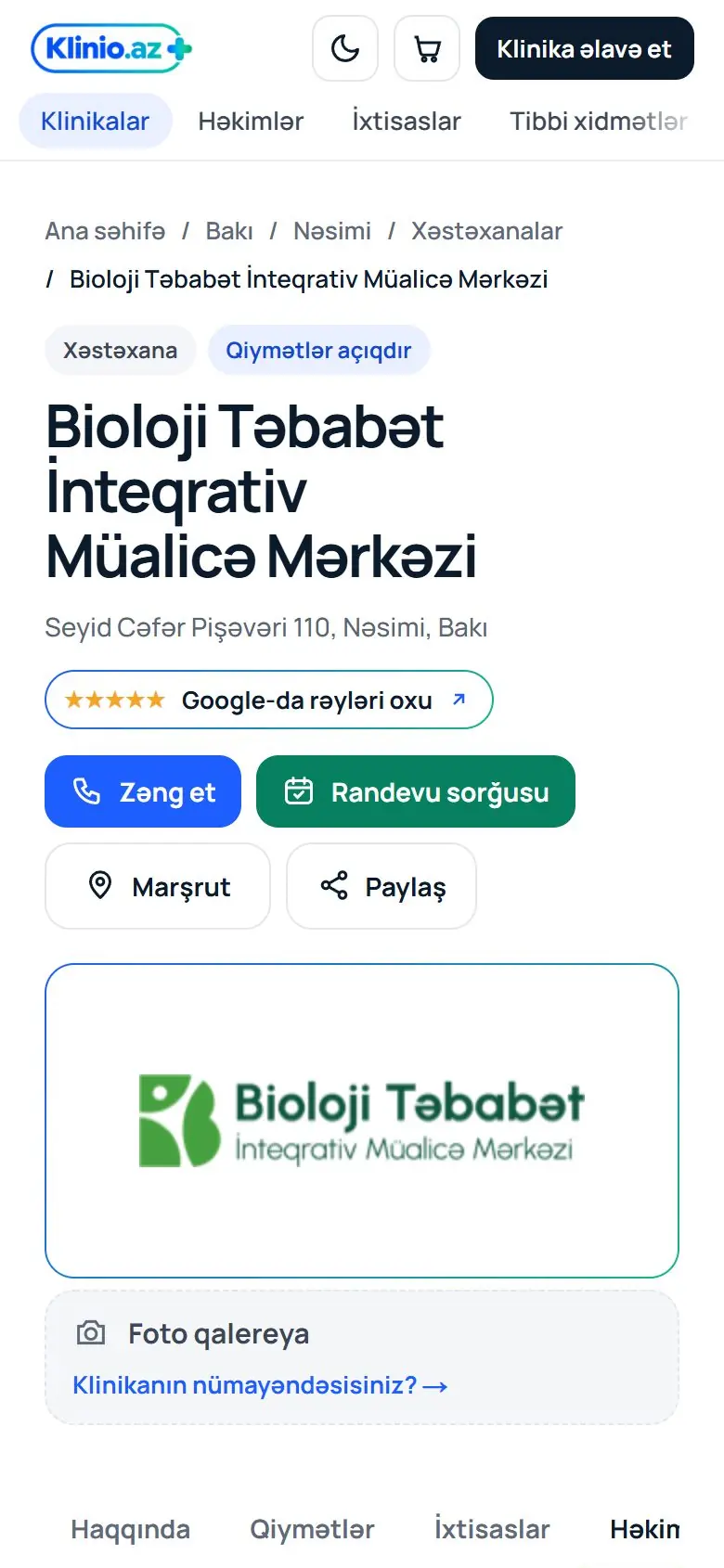 Klinika profili